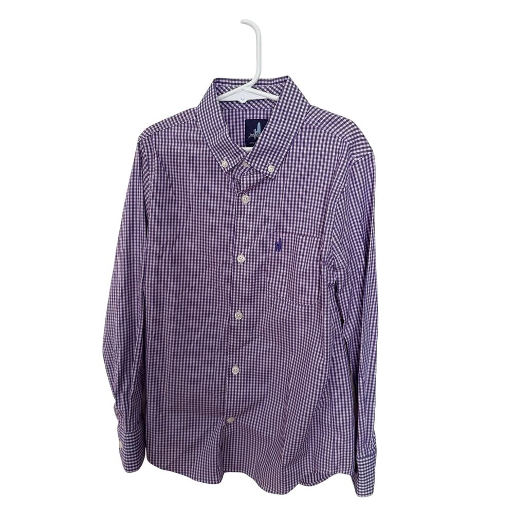 Johnnie-O Prep-Formance Dress Shirt Boys 8 Long Sleeve Purple Plaid